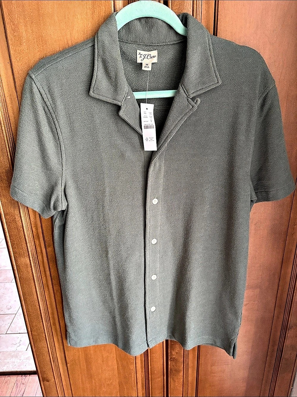Knit for J.Crew short sleeve knit shirt Knit Button Front Shirt Gray Size Medium